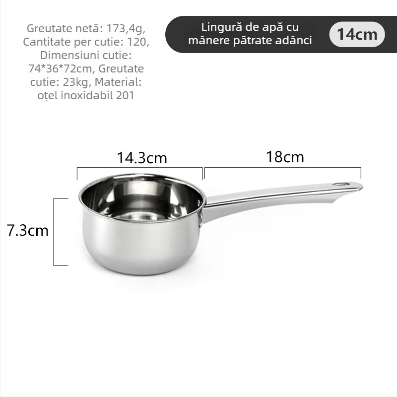 Lingură de apă din oțel inoxidabil, mâner lung integrat, Kevan