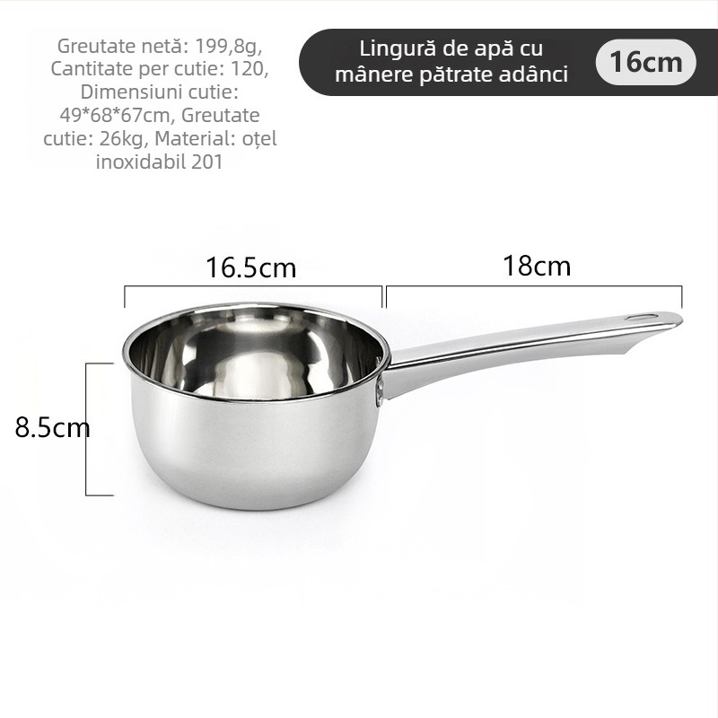 Lingură de apă din oțel inoxidabil, mâner lung integrat, Kevan