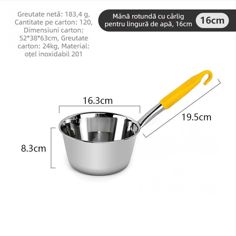 Lingură de apă din oțel inoxidabil, mâner lung integrat, Kevan