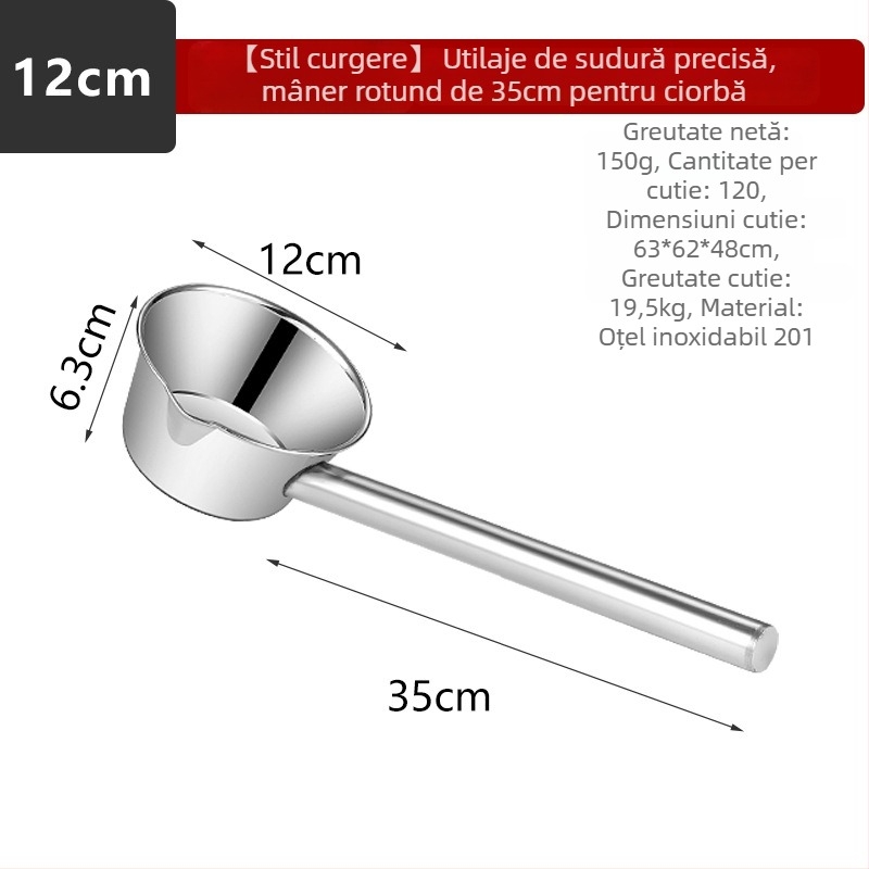 Lingură de apă din oțel inoxidabil, mâner lung integrat, Kevan