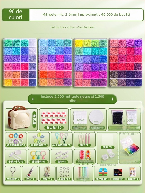 Set DIY cu mărgele - puzzle 3D cu demontare și reasamblare, potrivit pentru 14+ ani