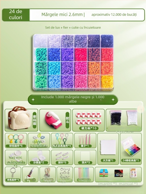 Set DIY cu mărgele - puzzle 3D cu demontare și reasamblare, potrivit pentru 14+ ani