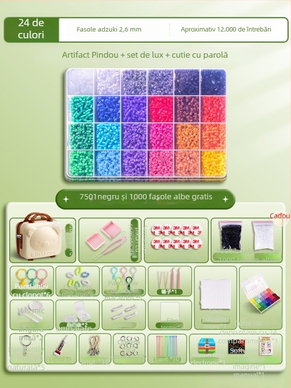 Set DIY cu mărgele - puzzle 3D cu demontare și reasamblare, potrivit pentru 14+ ani