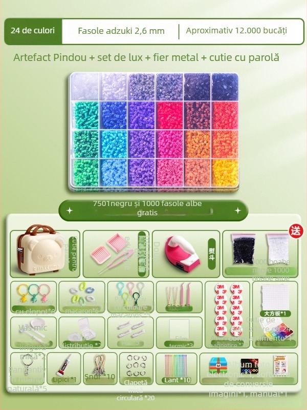 Set DIY cu mărgele - puzzle 3D cu demontare și reasamblare, potrivit pentru 14+ ani