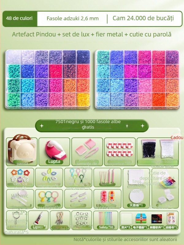 Set DIY cu mărgele - puzzle 3D cu demontare și reasamblare, potrivit pentru 14+ ani