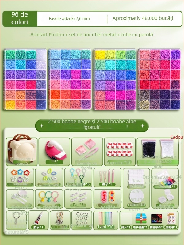 Set DIY cu mărgele - puzzle 3D cu demontare și reasamblare, potrivit pentru 14+ ani