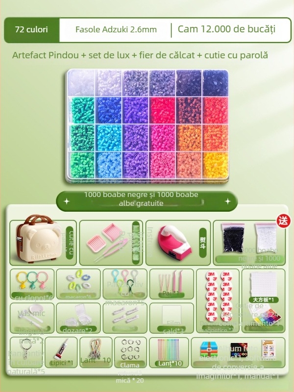 Set DIY din mărgele pentru puzzle 3D cu masă de demontare/montaj – Material 3283617; pentru vârsta 14+; stimulează dezvoltarea intelectuală și coordonarea mână-ochi