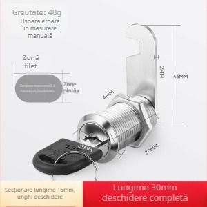 Cilindru de încuietoare pentru fișiere și dulapuri metalice — Model M-75, aliaj de zinc, stil modern minimalist