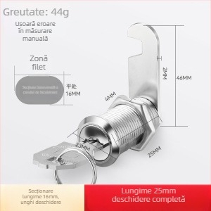 Cilindru de încuietoare pentru fișiere și dulapuri metalice — Model M-75, aliaj de zinc, stil modern minimalist