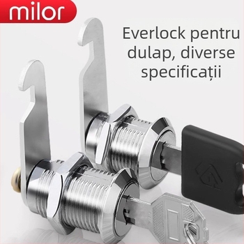 Cilindru de încuietoare pentru fișiere și dulapuri metalice — Model M-75, aliaj de zinc, stil modern minimalist