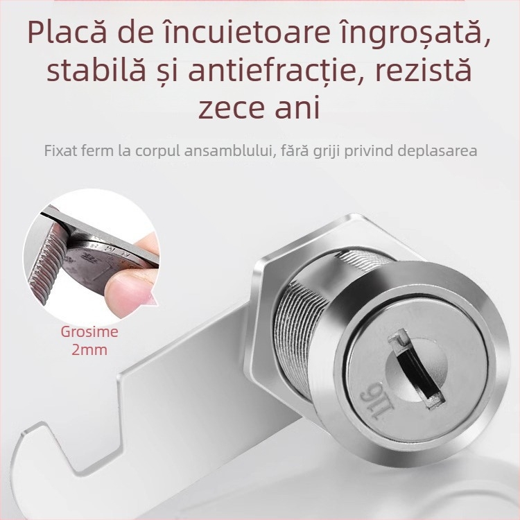 Cilindru de încuietoare pentru fișiere și dulapuri metalice — Model M-75, aliaj de zinc, stil modern minimalist