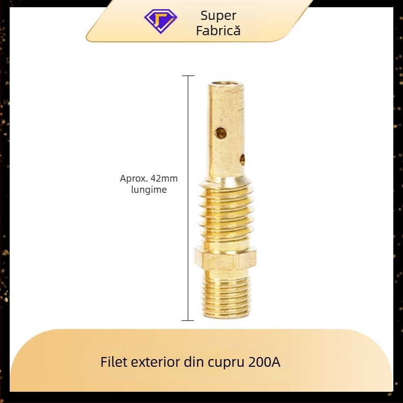 Yi Xing Yi accesorii pentru sudură cu gaz - tijă de conectare pentru torţă, 200A/350A/500A, filet interior și filet exterior, construcție din alamă-cupru, accesorii de sudură