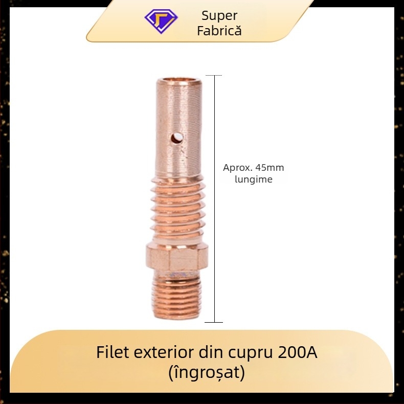 Yi Xing Yi accesorii pentru sudură cu gaz - tijă de conectare pentru torţă, 200A/350A/500A, filet interior și filet exterior, construcție din alamă-cupru, accesorii de sudură