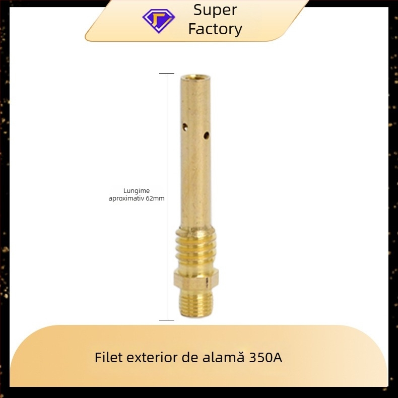 Bară de conectare pentru sudură cu gaz, 200A/350A/500A, filet interior și exterior, alamă și cupru