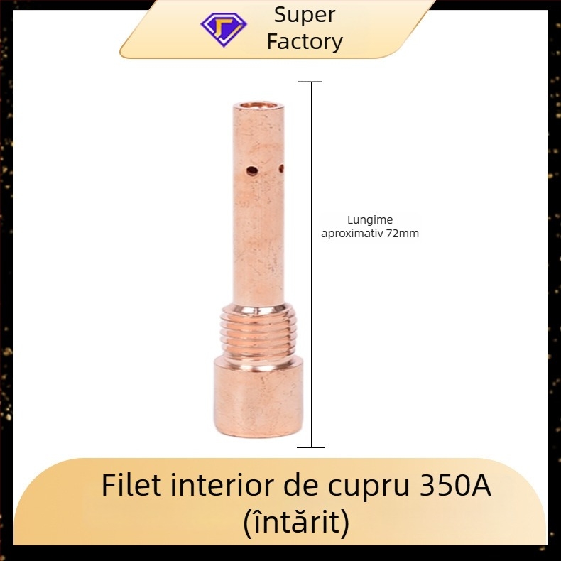 Bară de conectare pentru sudură cu gaz, 200A/350A/500A, filet interior și exterior, alamă și cupru