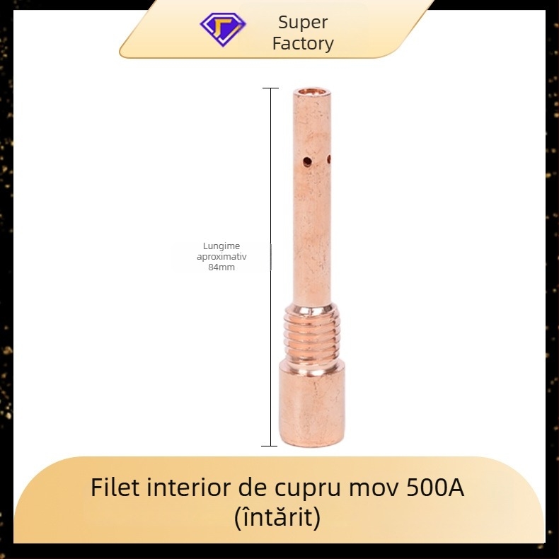 Bară de conectare pentru sudură cu gaz, 200A/350A/500A, filet interior și exterior, alamă și cupru