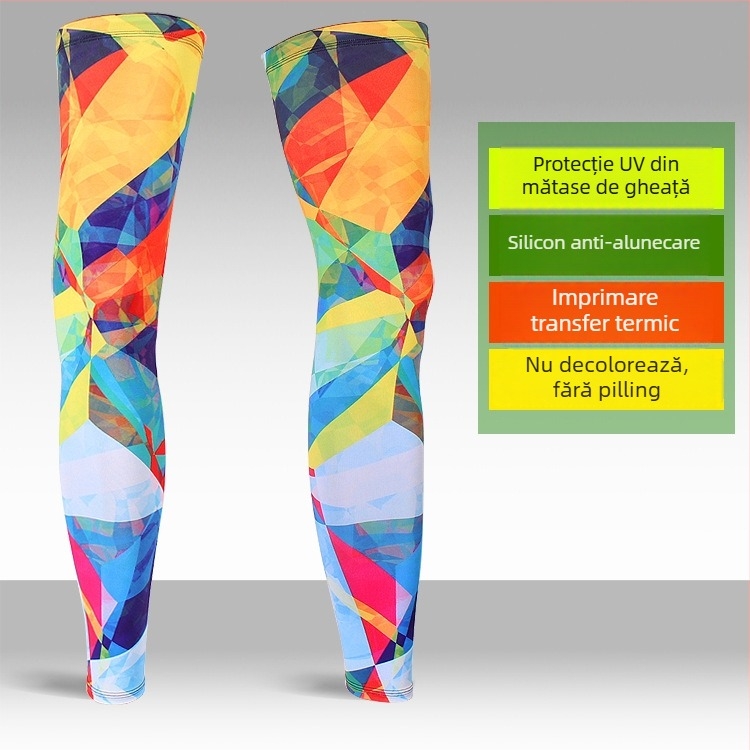 Manșete sportive pentru picioare și tălpi cu protecție UV, design lung, material Lycra-Spandex, pentru pescuit, ciclism și baschet