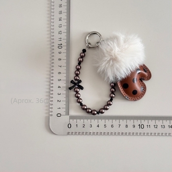 Lanț pentru telefon cu mărgele lucrate manual, model mănuși mici, stil lux lejer, șnur pentru telefon și breloc