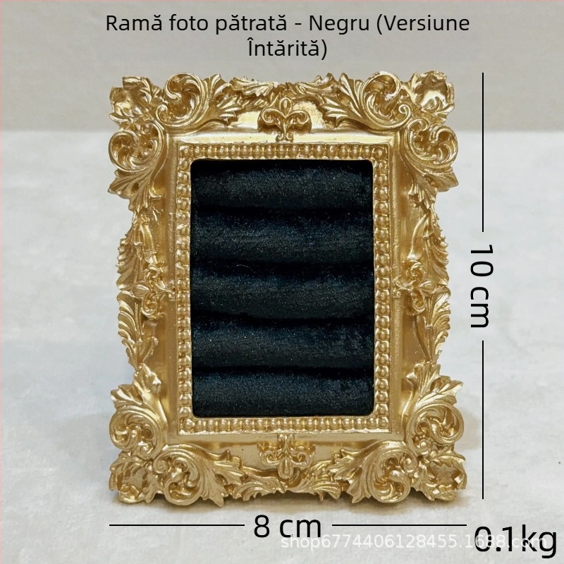 Suport pentru bijuterii vintage - structură metalică, înveliș velur, design pătrat, dintr-o singură piesă, artă metalică