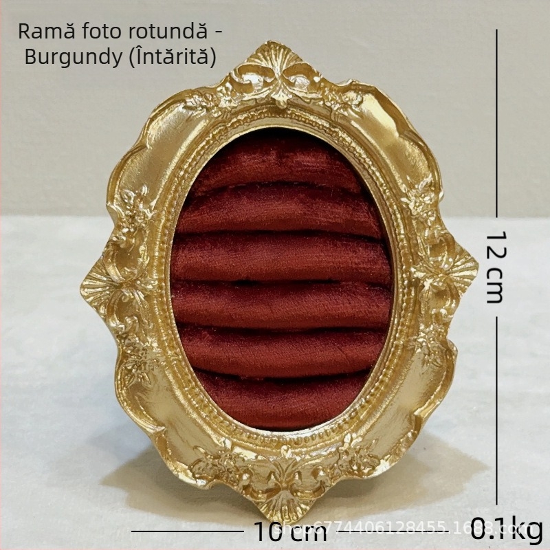Suport pentru bijuterii vintage - structură metalică, înveliș velur, design pătrat, dintr-o singură piesă, artă metalică