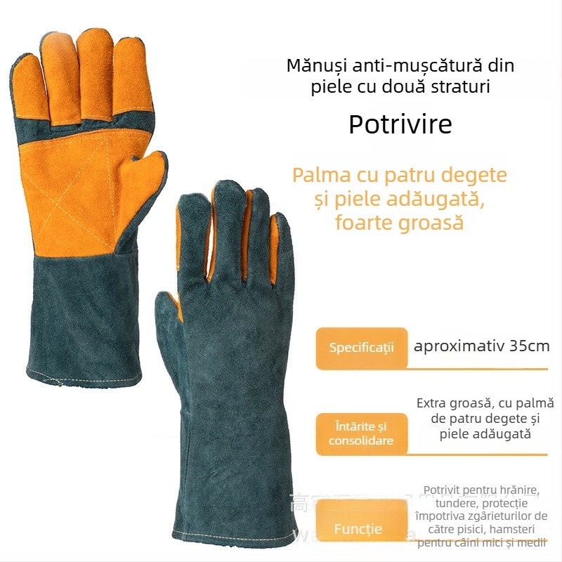 Mănuși de antrenament pentru animale - protecție împotriva mușcăturilor de câine, anti-zgâriere, tăierea unghiilor - Wan Jia, greutate 318 g, utilizare în fabrică