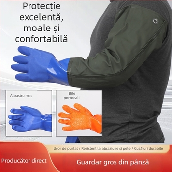 Mănuși extinse pentru pescuit acvatic, acoperire din plastic, impermeabile, anti-alunecare, îngroșate