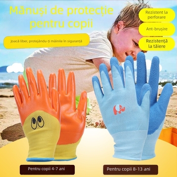 Mănuși de lucru protecție pentru copii, cu finisaj texturat (Brand: Anxin Dinggu; Funcție: Rezistență la uzură; Greutate: 0.1; Domeniu de utilizare: Protecția mâinilor copiilor)