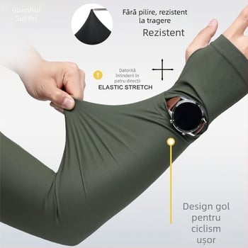 Manșon de protecție solară pentru braț, nailon respirabil, protecție UV, design original, primăvara 2025