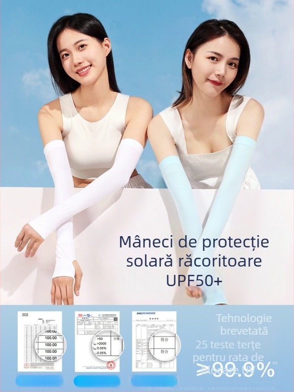 Manșete UV unisex pentru protecție solară, culoare solidă, din Spandex/Lycra, pentru activități în aer liber (bicicletă, drumeții, alergare, pescuit)