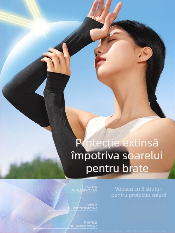 Manșete UV unisex pentru protecție solară, culoare solidă, din Spandex/Lycra, pentru activități în aer liber (bicicletă, drumeții, alergare, pescuit)