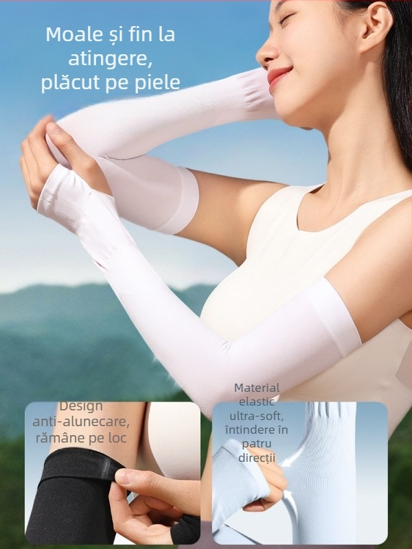 Manșete UV unisex pentru protecție solară, culoare solidă, din Spandex/Lycra, pentru activități în aer liber (bicicletă, drumeții, alergare, pescuit)