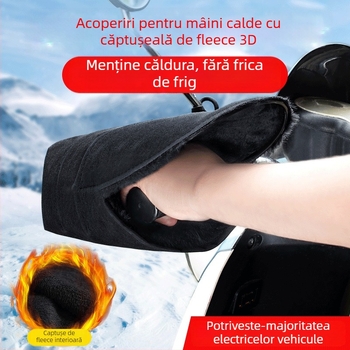 Capac de ghidare pentru vehicul electric - Material catifea, design gros de iarnă, protecție împotriva vântului și izolație termică, TDGO