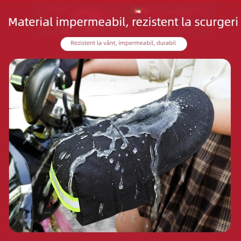 Capac de ghidare pentru vehicul electric - Material catifea, design gros de iarnă, protecție împotriva vântului și izolație termică, TDGO