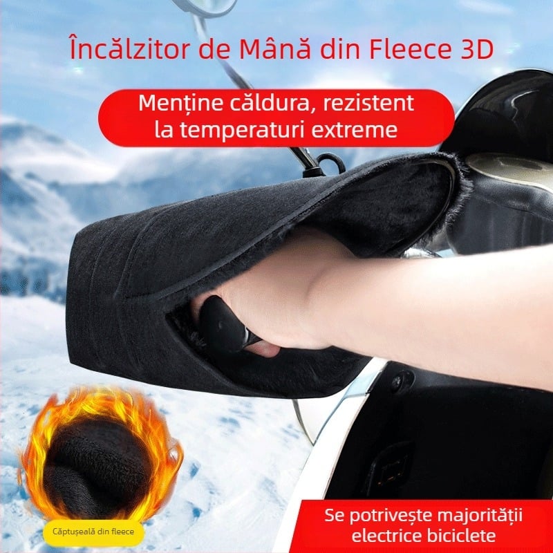 TDGO capac de ghidon pentru vehicule electrice; protecție solară, rezistență la vânt și izolație termică; material velur; design gros pentru iarnă