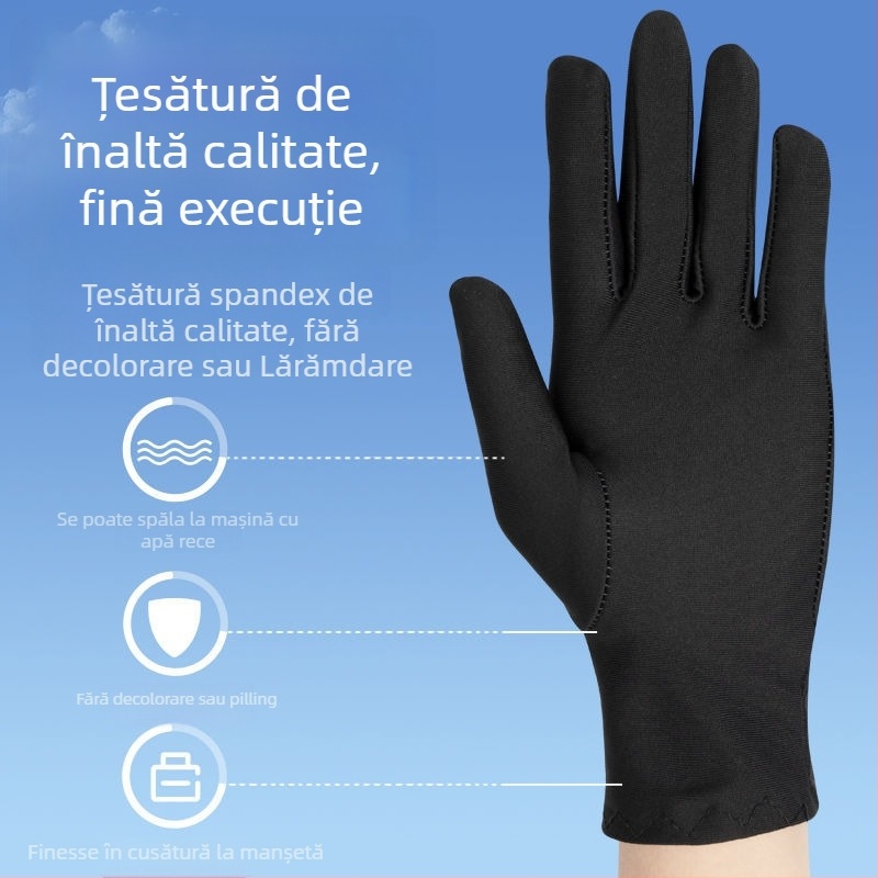 Manșete de protecție solară pentru brațe, ultra-subțiri, țesătură Ice Silk, amestec de bumbac, capac rabatabil, rezistente la uzură