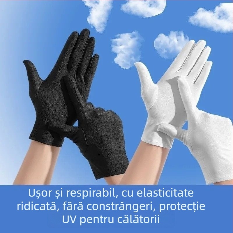 Manșete de protecție solară pentru brațe, ultra-subțiri, țesătură Ice Silk, amestec de bumbac, capac rabatabil, rezistente la uzură