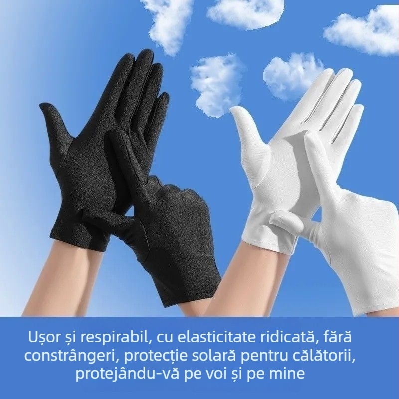 Manșete de protecție solară pentru brațe, ultra-subțiri, țesătură Ice Silk, amestec de bumbac, capac rabatabil, rezistente la uzură