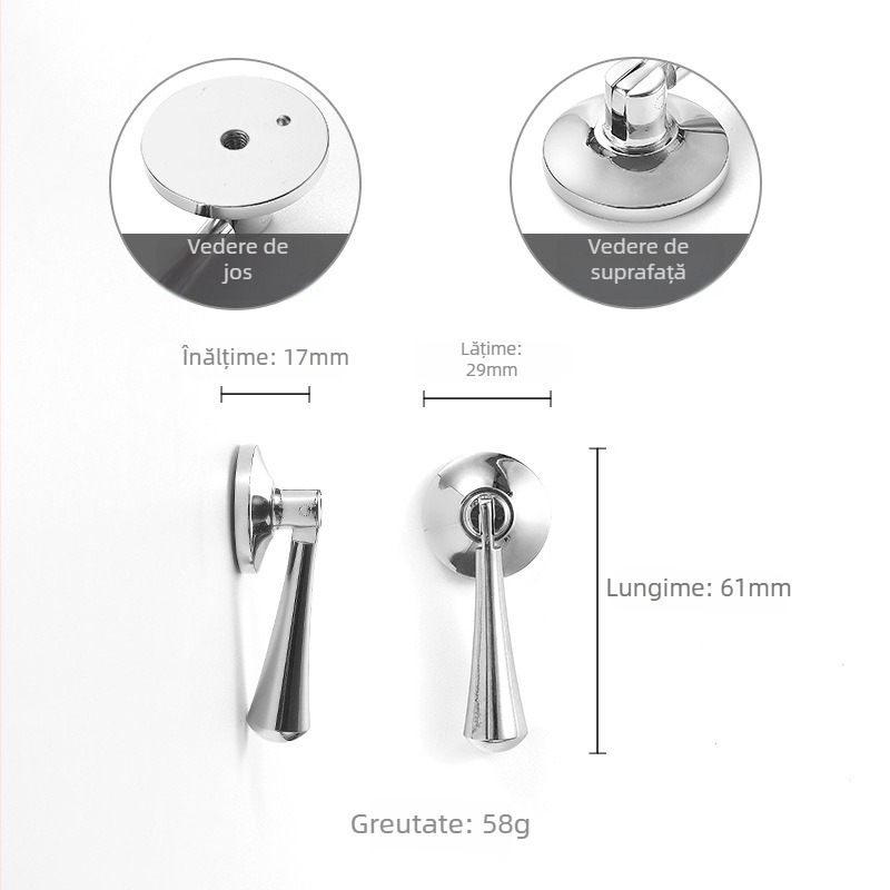 Mâner de ușă pentru dulap cu design de trandafir, cupru, modelul 301, personalizabil