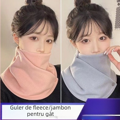 Șal de gât din lână cu căptușeală din fleece, pentru ciclism, unisex, iarnă, primăvară și toamnă