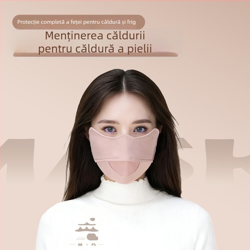Masca de iarnă cu căptușeală Velur, protecție UV, anti-vânt, pentru ciclism, cu ventilații