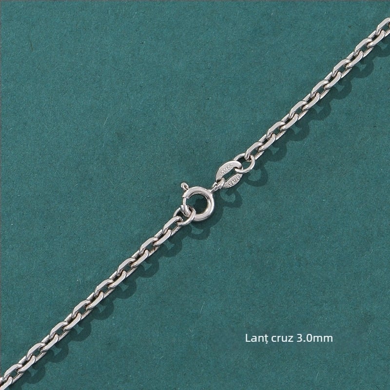 Colier din argint S925 – lanț pentru pulover, stil cuplu, design original