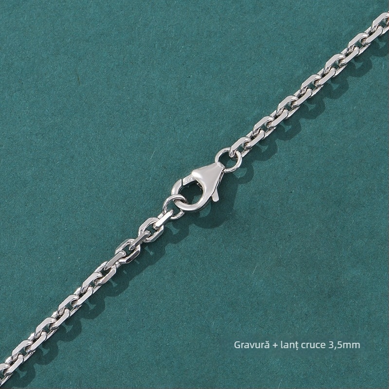 Colier din argint S925 – lanț pentru pulover, stil cuplu, design original