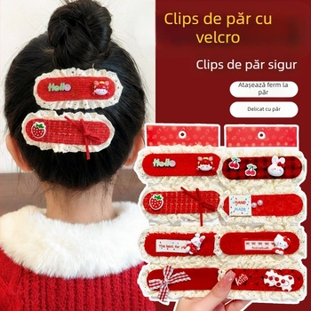 Accesoriu pentru cap pentru copii - stil etnic, formă păpușă, decor din material textil cu flori, origine: Jinhua, iarnă 2025