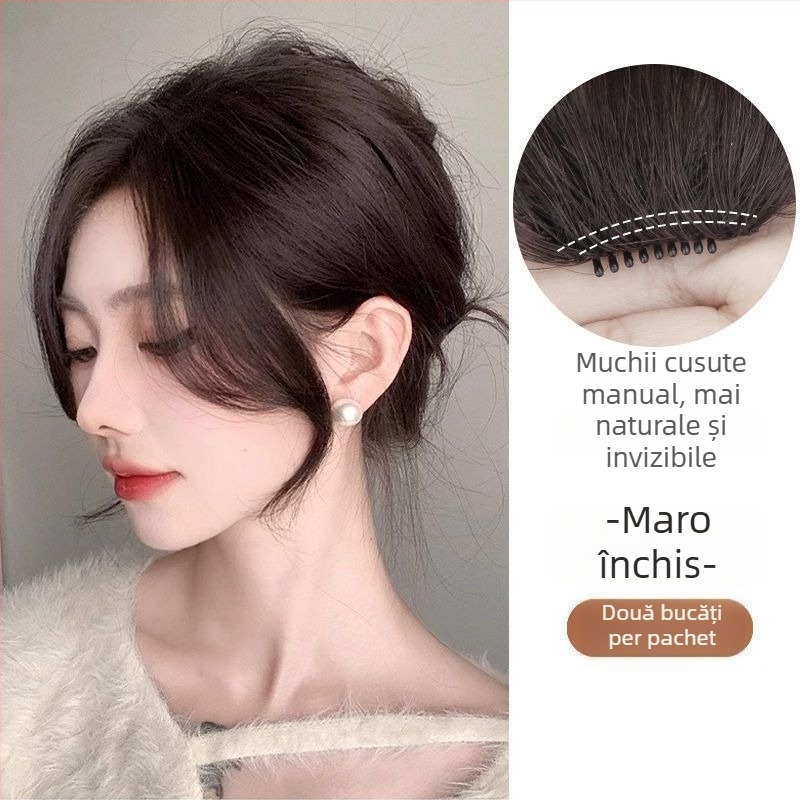 Perucă cu breton diagonal pentru femei — fibre rezistente la căldură; linie naturală a liniei părului; potrivită pentru orice formă a feței; nu se poate perma sau vopsi