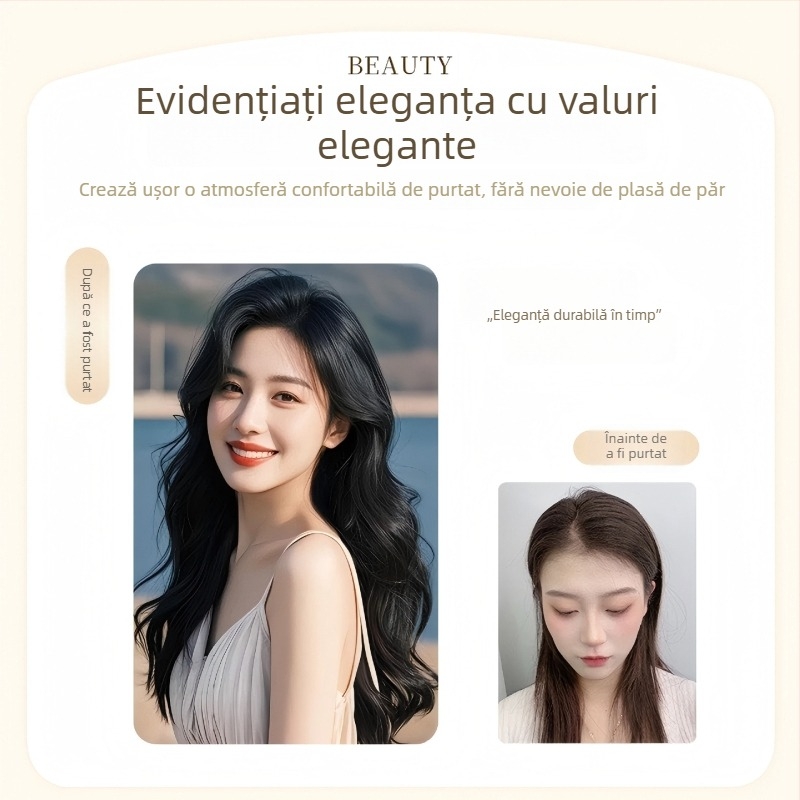 Perucă de volum pentru femei, semi-cusută manual, din amestec de mătase, fără vopsire sau permanent, bucle mari