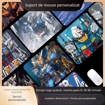 Pad pentru mouse Gundam, desen animat, dublu-lateral, din cauciuc, anti-derapant, Model F-A5, Logo inclus