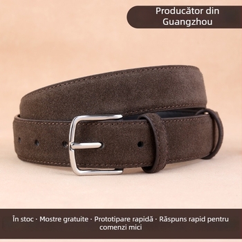 Curea pentru femei din piele naturală, velur de vită, cataramă din aliaj, cataramă cu știft, lățime 2–4 cm, Stay sweet, Iarnă 2024, stil versatil casual minimalist