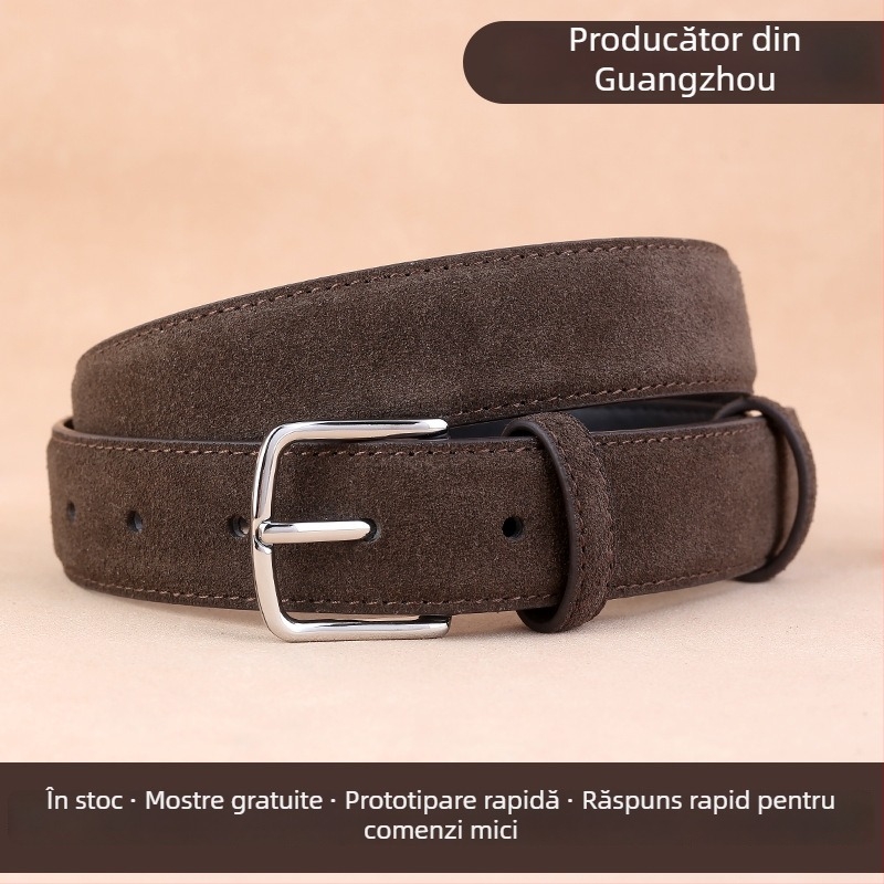 Curea pentru femei din piele naturală, velur de vită, cataramă din aliaj, cataramă cu știft, lățime 2–4 cm, Stay sweet, Iarnă 2024, stil versatil casual minimalist