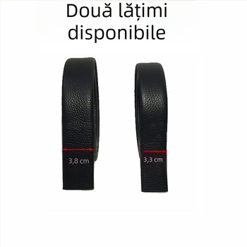 Curea din piele naturală, dublă față, strat superior de piele de bovină, cataramă cu pin, lățime 2–4 cm, realizată manual, stil minimalist și elegant pentru birou