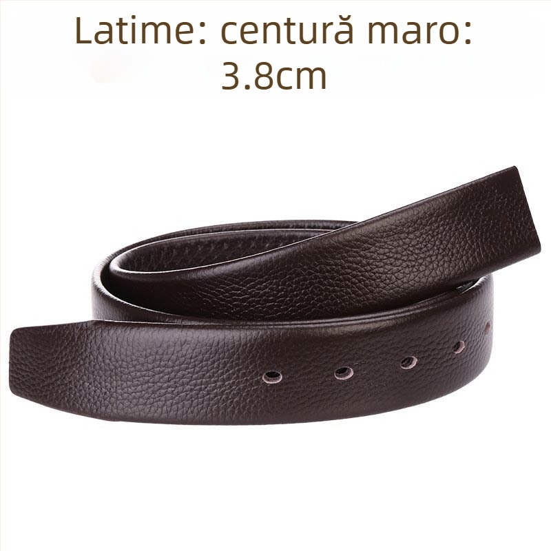 Curea din piele naturală, dublă față, strat superior de piele de bovină, cataramă cu pin, lățime 2–4 cm, realizată manual, stil minimalist și elegant pentru birou